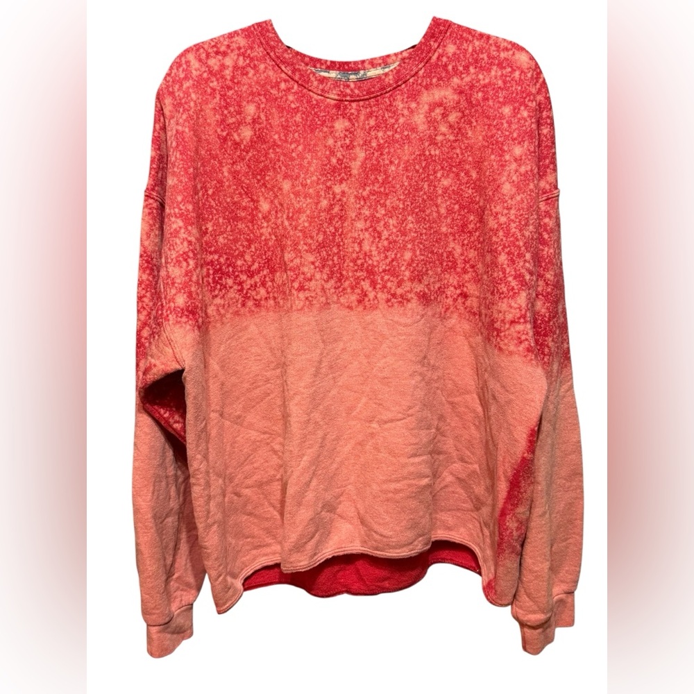 Vintage Fruit of the‎ Loom Crewneck Sweatshirt Red Coral Acid Wash sz 2XL
